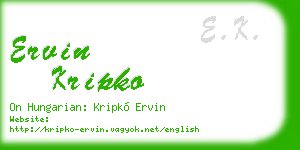 ervin kripko business card